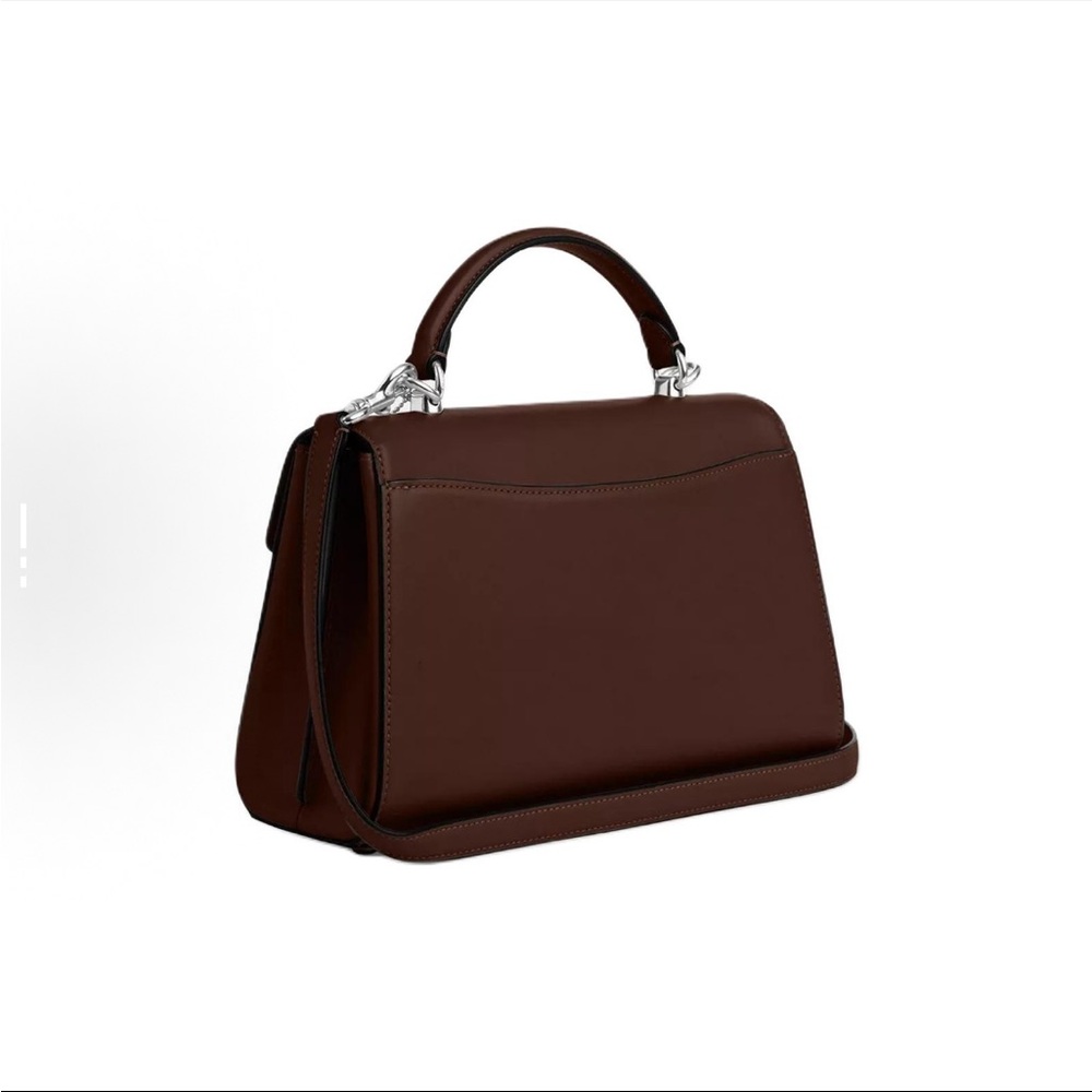 NWT！COACH ELIZA 2-WAY TOP HANDLE BAG（COACH CT852）SILVER/MAPLE fast shipping - Picture 12 of 15